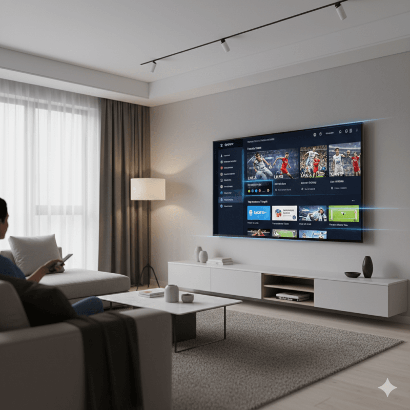 Interface fluide du meilleur abonnement IPTV en France sur une Smart TV 4K